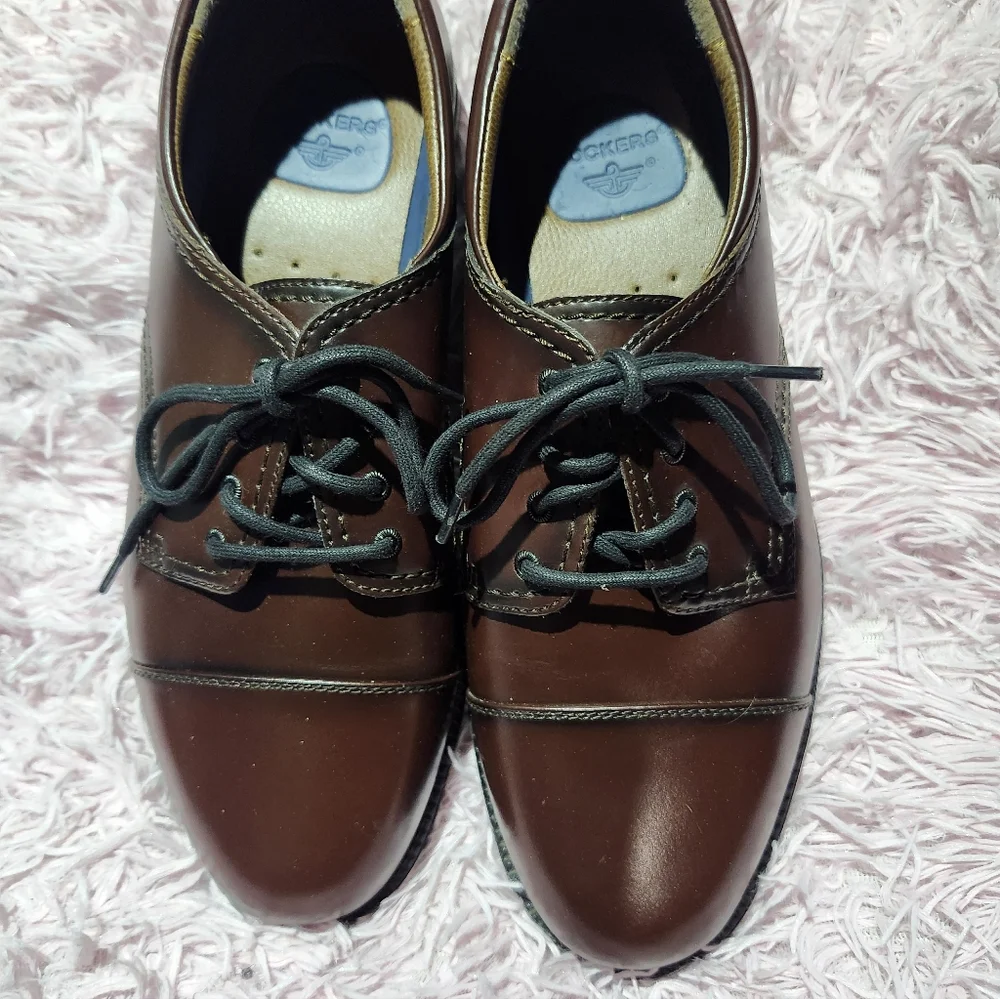 Dockers Men's Dark Brown Leather Derby Oxfords
